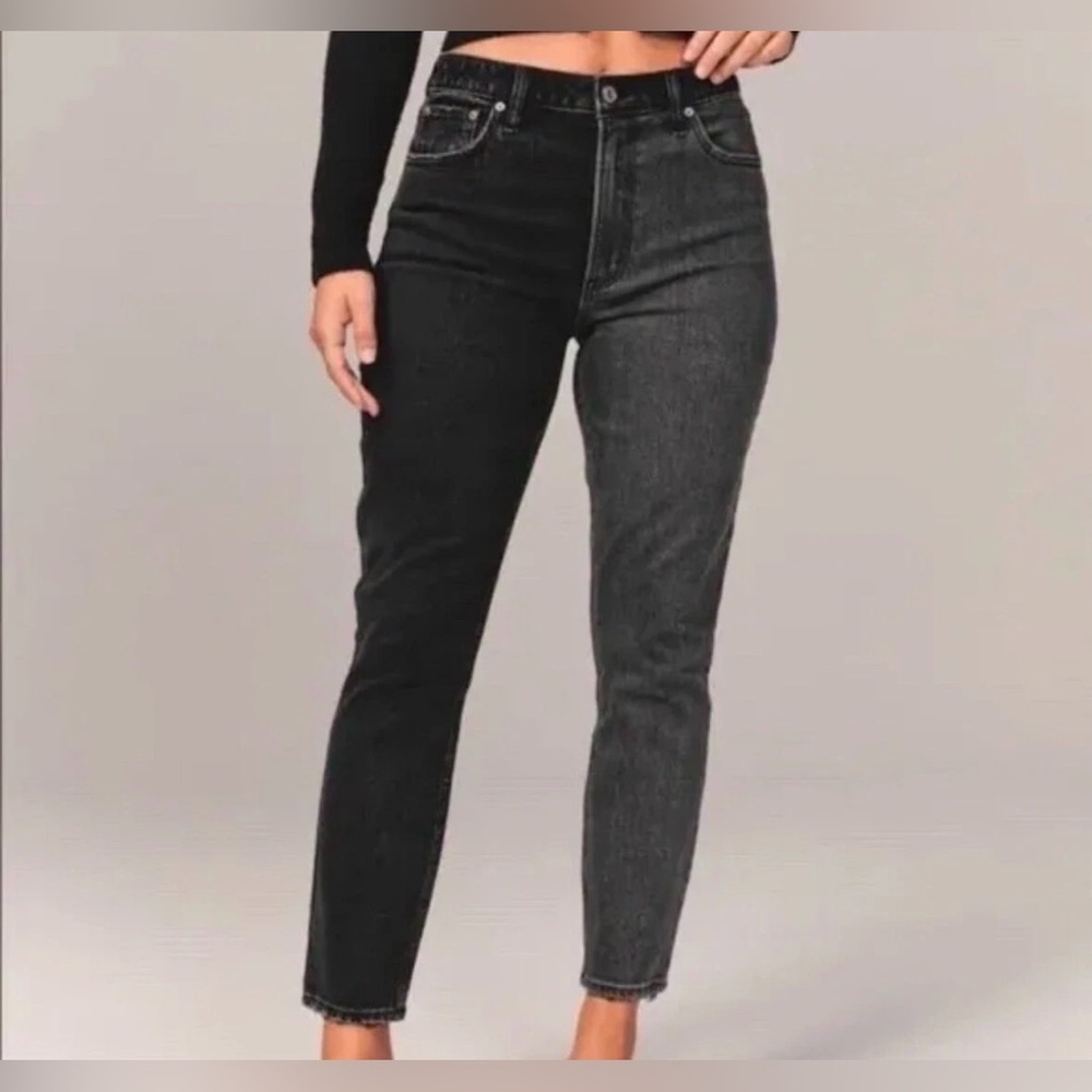Abercrombie & Fitch Black and Gray Skinny Jeans High Rise
